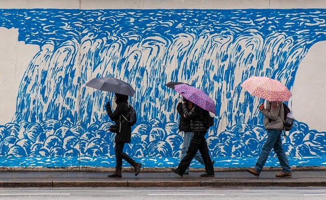 Vague bleue stylisée